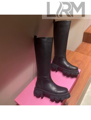 Gia Couture x Pernille Calfskin Platform High Boots Black 2021