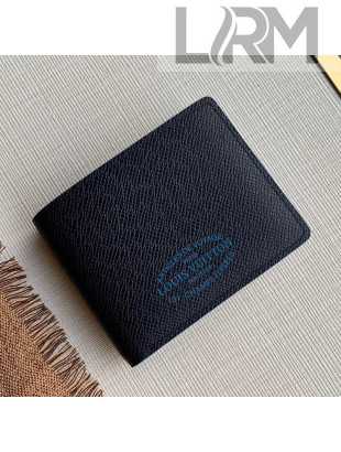 Louis Vuitton Men's Multiple Wallet with LV Stamp Print M30381 Blue 2020