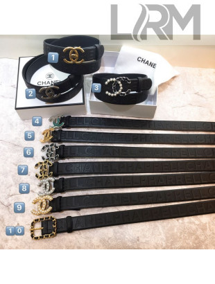 Chanel x Pharrell Embossed Calfskin Belt 25mm 2019
