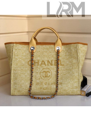 Chanel Deauville Large Shopping Bag Yellow 2021 02
