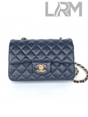 Chanel Lambskin Mini Flap Bag A69900 Navy Blue 2021(Gold-Tone Metal)