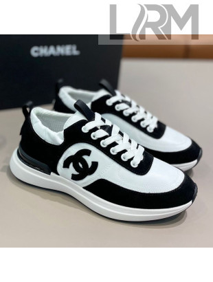 Chanel Suede and Nylon Sneakers G37122 Black/White 2021