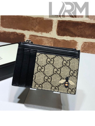 Gucci GG Canvas Leather Bee Card Case 597555 2019