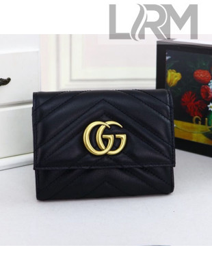 Gucci GG Marmont Matelassé Small Wallet 474802 Black 2019