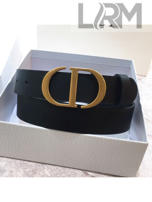 Dior Reversible Calfskin Belt 30mm with CD Buckle Black