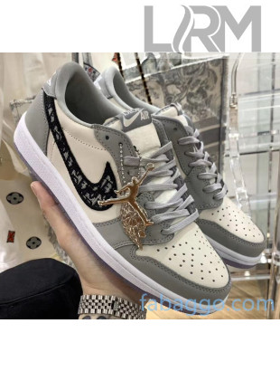 Nike x Dior Air Jordan Low-Top Sneakers Grey/White 2020 (For Women and Men)