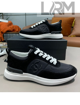Chanel Suede and Nylon Sneakers G37122 All Black 2021