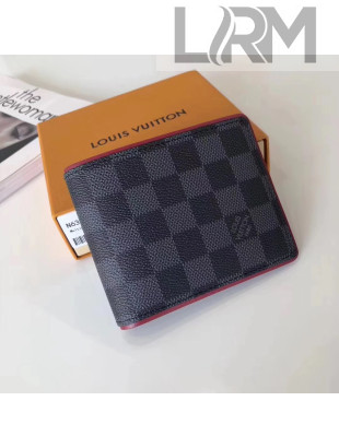 Louis Vuitton Stylish Damier Graphite Canvas Multiple Wallet M63260 2017
