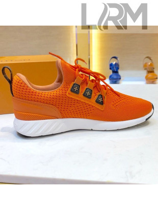 Louis Vuitton Aftergame Monogram Trim Knit Sneakers 1A57CO Orange 2019