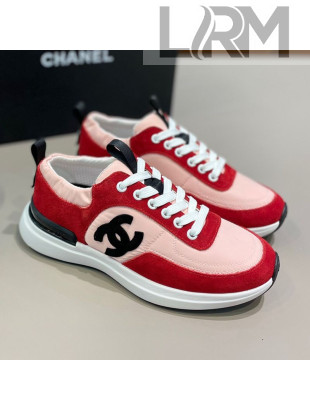 Chanel Suede and Nylon Sneakers G37122 Pink/Red 2021