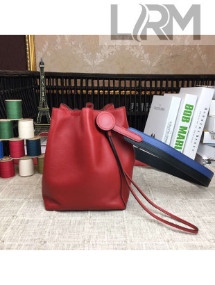 Hermes Original Swift Leather Licol Bucket Bag Red 2018