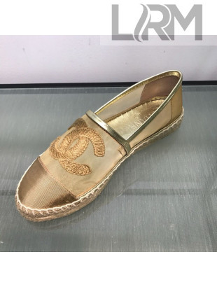 Chanel Mesh Espadrilles G34651 Gold 2019