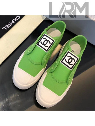 Chanel CC Patch Canvas Sneakers CCS04 Green 2021