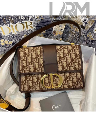 Dior 30 Montaigne CD Flap Bag in Brown Oblique Jacquard Canvas 2020