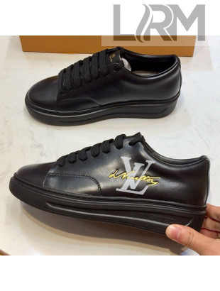 Louis Vuitton Time Out Oversized LV Sneakers Black/Gold 2019(For Women and Men)