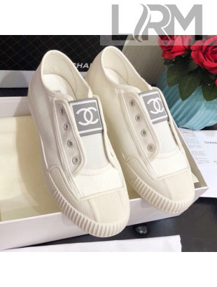 Chanel CC Patch Canvas Sneakers CCS04 White 2021