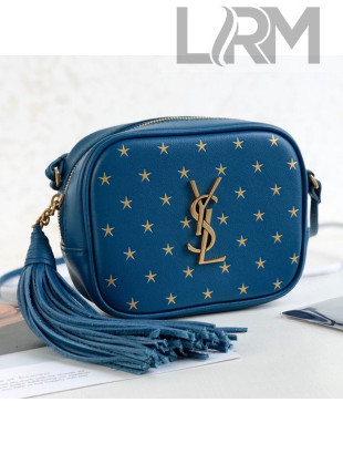 Saint Laurent Blogger Mini Camera Shoulder Bag in Smooth Star Leather 425317 Blue 2019