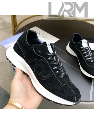 Chanel Suede Sneakers G37307 Black 2021