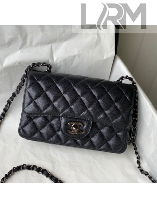 Chanel Caviar Grained Calfskin Classic Mini Flap Bag A69900  All Black 2021
