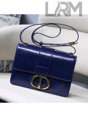 Dior 30 Montaigne Vintage Waxed Leather Flap Bag Midnight Blue 2019