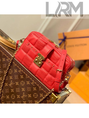 Louis Vuitton Troca PM Bag in Damier Quilt Lambskin M59118 Red 2021 