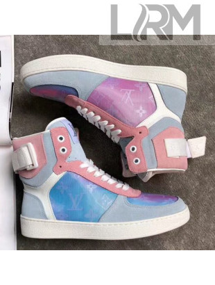 Louis Vuitton Boombox High-top Suede Iridescent Sneakers 2019 (For Women and Men)