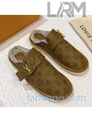 Louis Vuitton LV Cosy Monogram Canvas Mules Taupe Brown 2020 (For Women and Men)