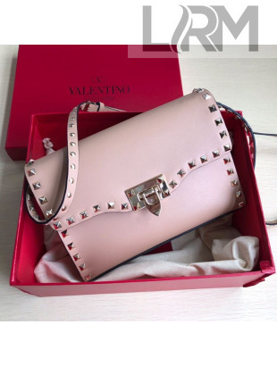 Valentino Small Rockstud Smooth Calfskin Crossbody Bag 0181S Light Pink 2019