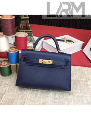 Hermes Mini Kelly 2 Handbag in Original Epsom Leather Royal Blue(Half Handmade)