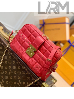 Louis Vuitton Troca MM Bag in Damier Quilt Lambskin M59114 Red 2021 