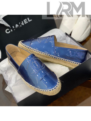 Chanel CC Patent Leather Espadrilles Blue 2021 60