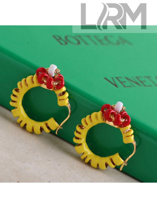Bottega Veneta Hoop Earrings Yellow 2021 71