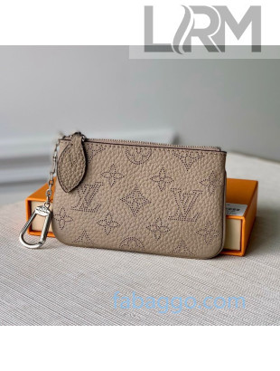Louis Vuitton Mahina Key Pouch in Monogram Perforated Calfskin M69508 Beige 2020