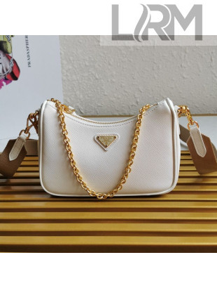 Prada Saffiano Leather Mini Bag 1BH174 White 2020