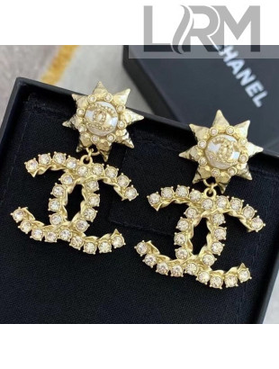 Chanel Metal Star Crystal CC Short Earrings AB5817 2021