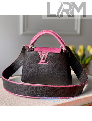 Louis Vuitton Capucines Mini with Shiny Snakeskin Charm N97962 Black/Pink 2020