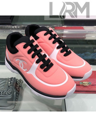 Chanel Lycra Patchwork Sneakers G34765 Pink/White 2019