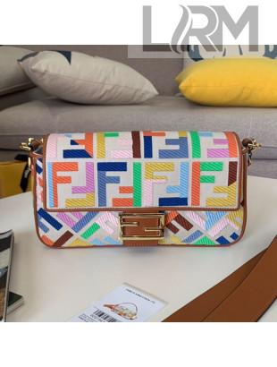 Fendi Baguette Medium FF Embroidered Bag Multicolor 2020