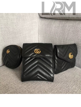 Gucci GG Marmont Matelassé Leather Belt Bag 524597 Black 2018