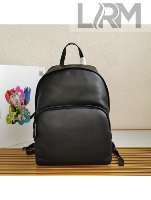Prada Men's Striped Leather Backpack 2VZ066 All Black 2020