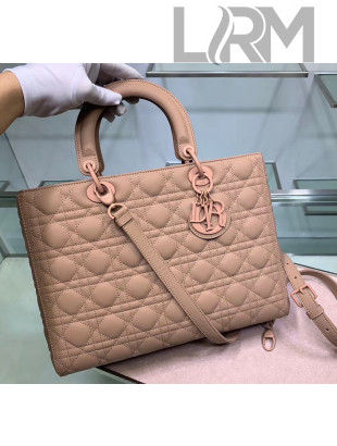 Dior Cannage Calfskin Large Lady Dior Bag Apricot 2020