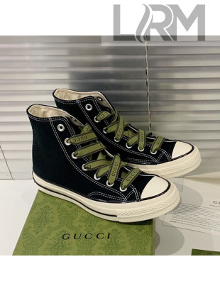 Gucci x Converse Canvas High-top Sneakers Black 2021 (For Women and Men)