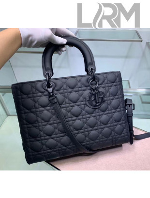 Dior Cannage Calfskin Large Lady Dior Bag Black 2020