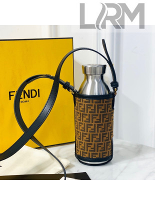 Fendi Bottles Holder Flask with FF Suede Cover Brown/Black 2021