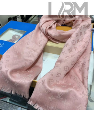 Louis Vuitton LV Timeless Monogram Cashmere Scarf 47x200cm Pink 2019