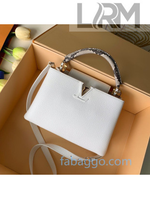 Louis Vuitton Capucines BB with Snakeskin Top Handle N93046 Snow White 2020