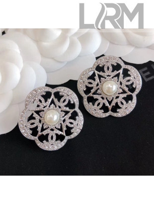 Chanel Silver Crystal Earrings 59 2020