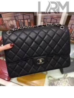 Chanel A58600 Caviar Leather Classic Jumbo Flap Bag Black 2019 TOP （SHW）