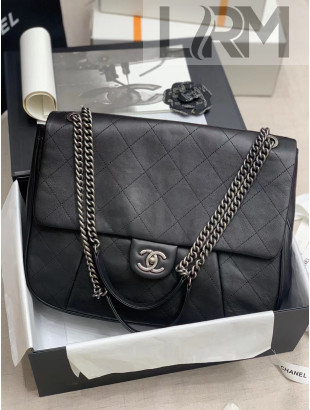 Chanel Vintage Quilted Calfskin Maxi Flap Bag Black 2021