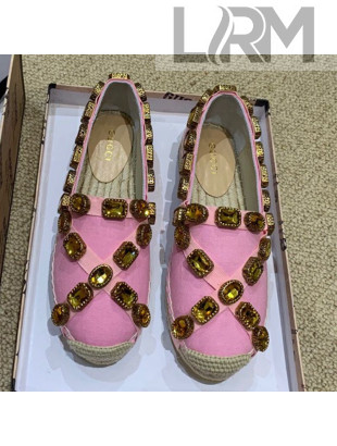 Gucci Canvas Espadrille with Crystals Band 5573025 Pink 2019